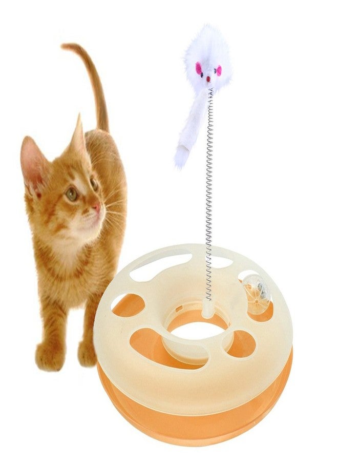 Sage Square Playful Pet Friendly Anti Slip Amusement Disk Toy with Balls for Happy Cat/Kitten/Puppy - Image 1